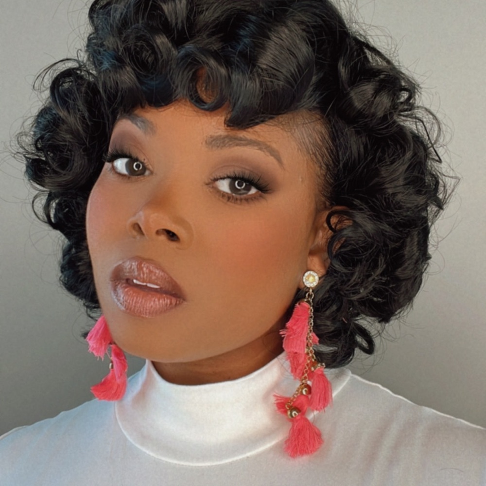 Pink Fringe Earrings - Picture 1 of 6